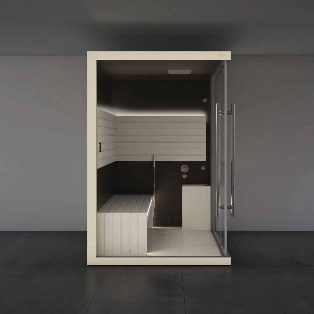 Sasha - Hammam-Modul mit Tür auf der langen Seite - 152 x 211 x 225 H